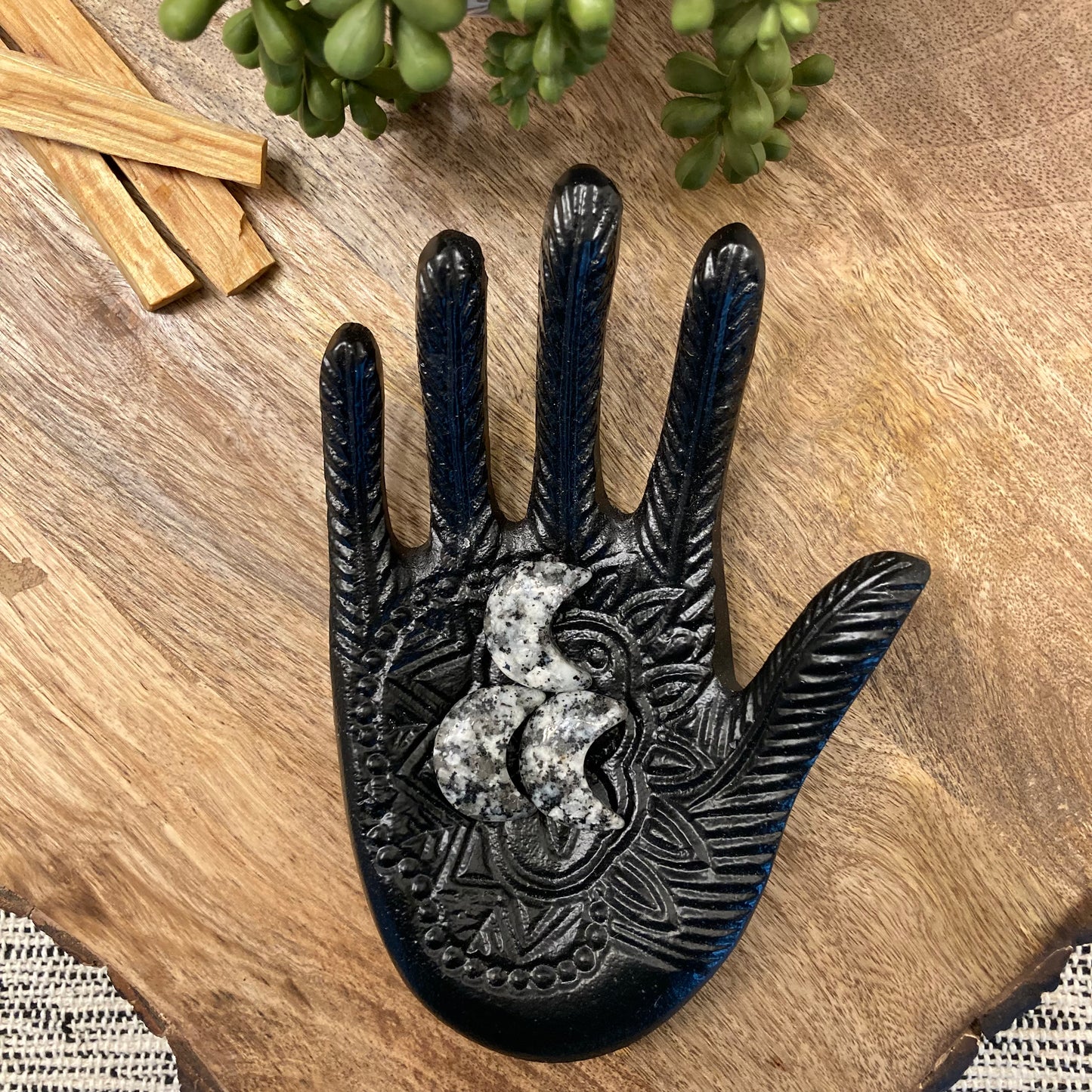 Moonstone Moon Carving