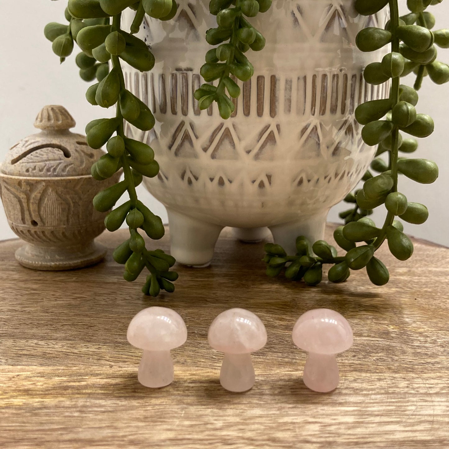Rose Quartz Mini Mushroom Carving