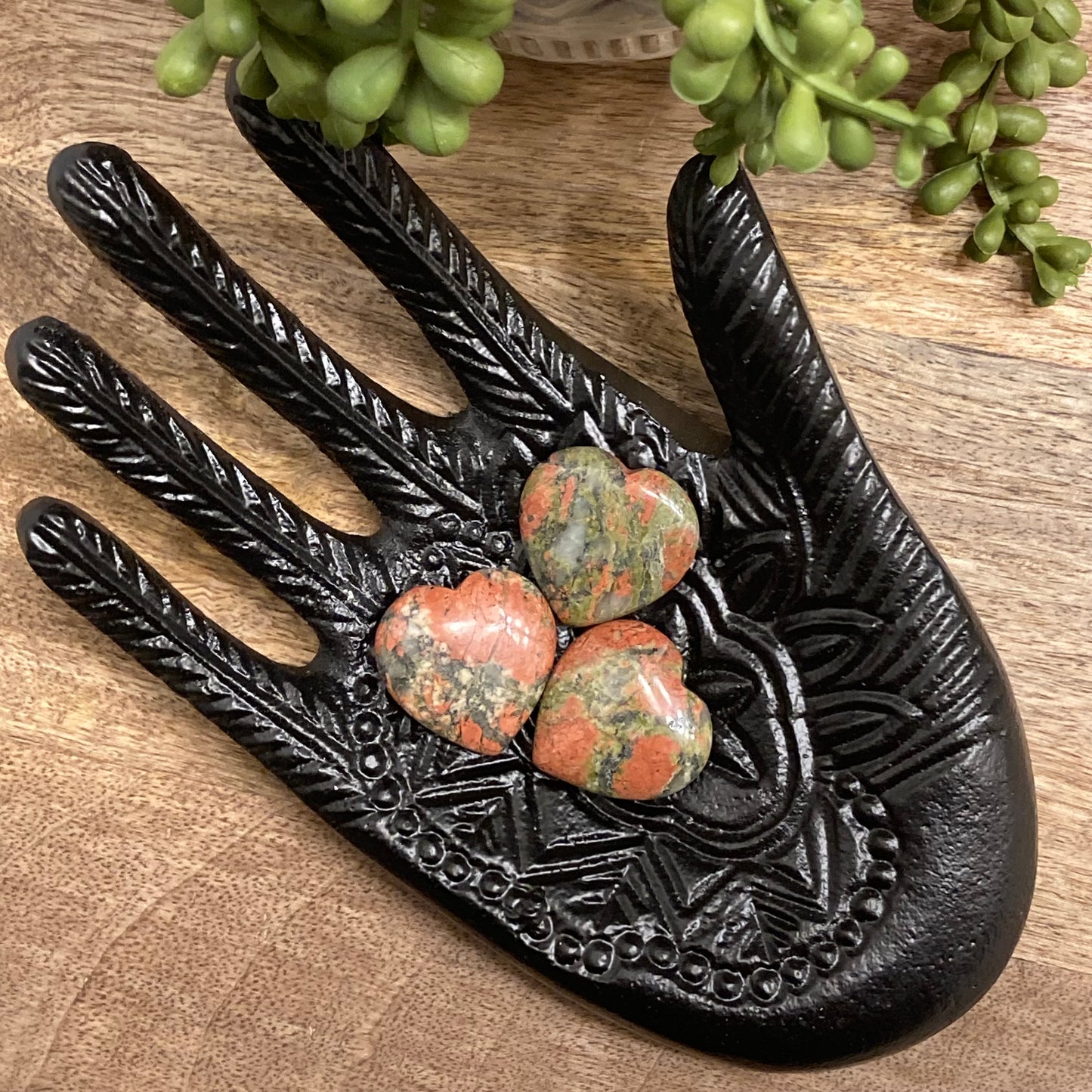 Unakite Heart Carving
