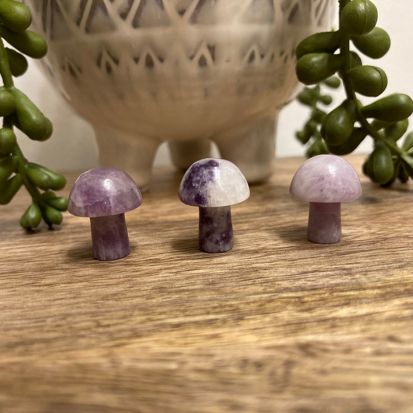 Lepidolite Mini Mushroom Carving