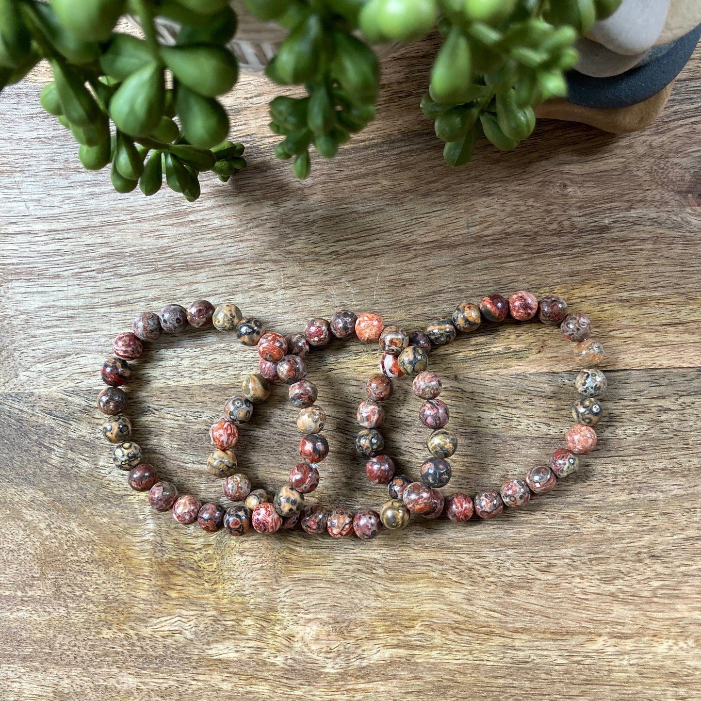 Red Leopard Skin Jasper Bracelet