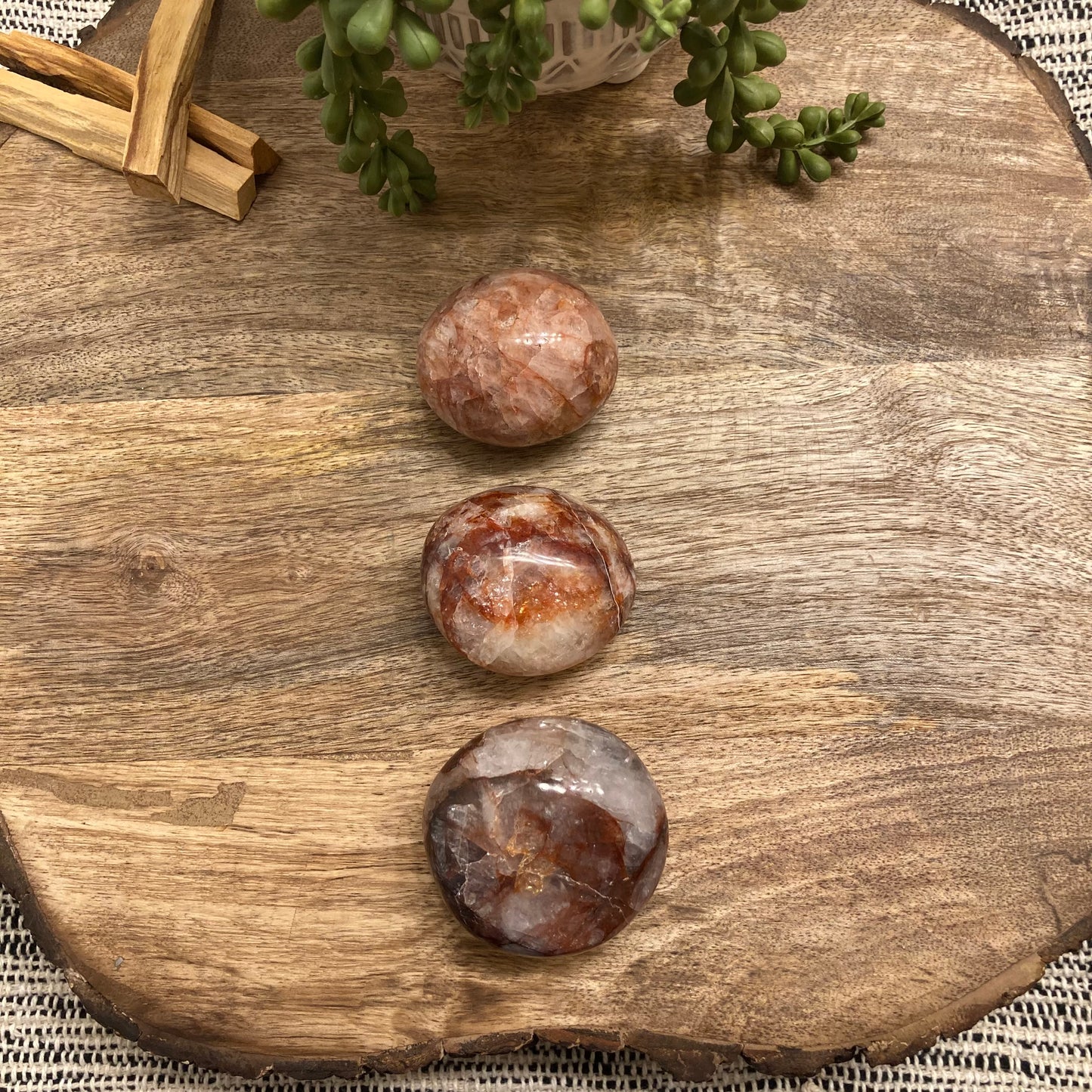 Fire Quartz Palm Stone