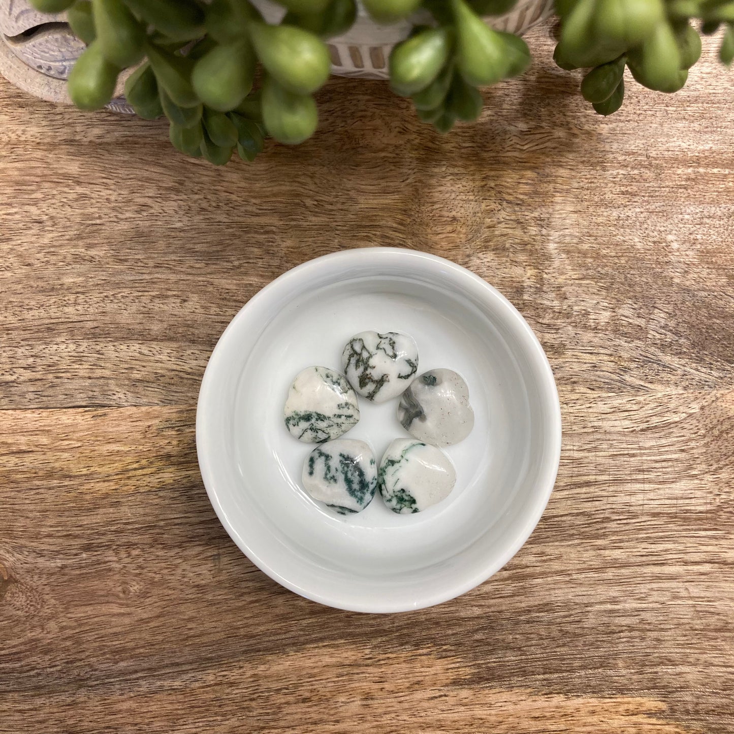 Tree Agate Heart Carving