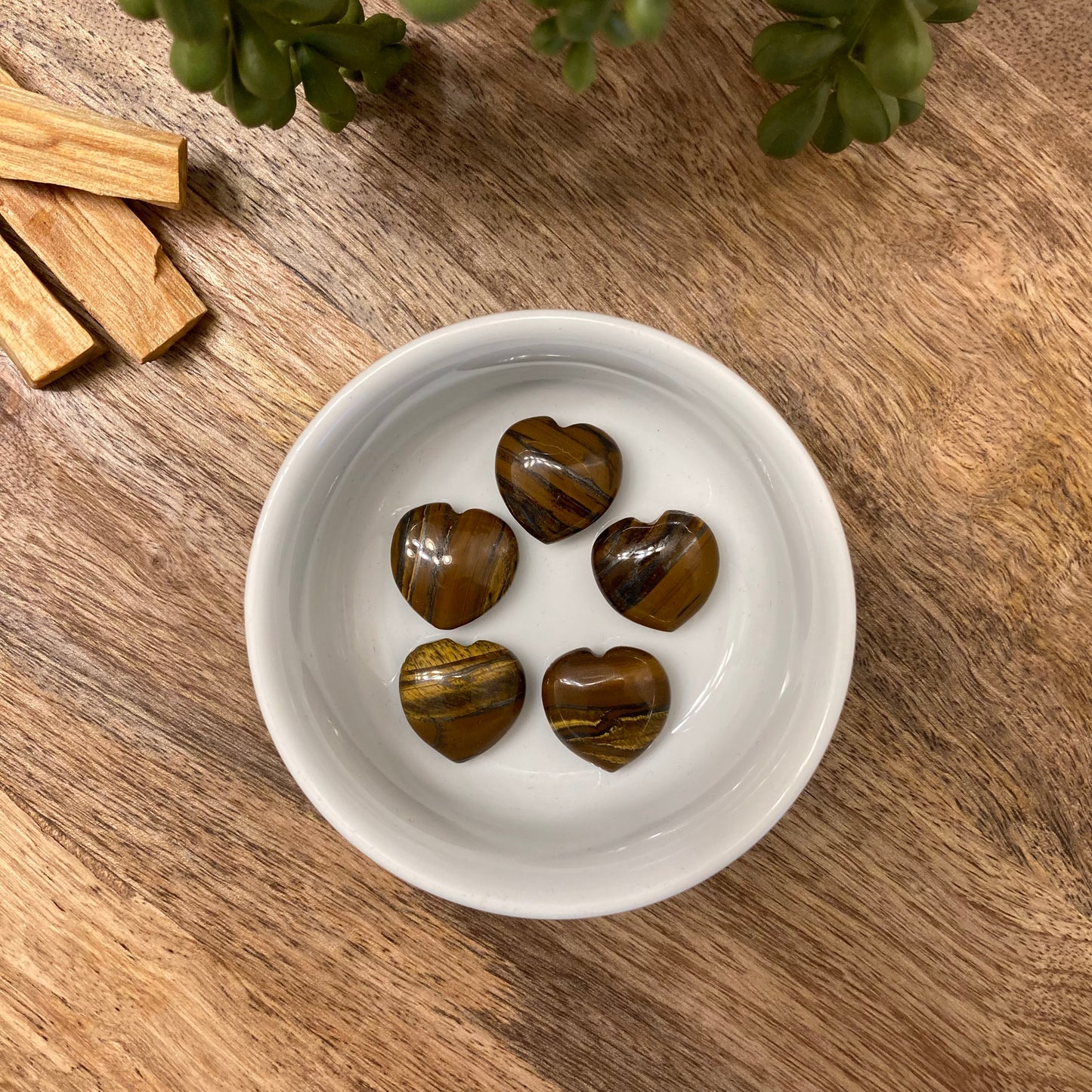 Tiger Eye Mini Heart Carving