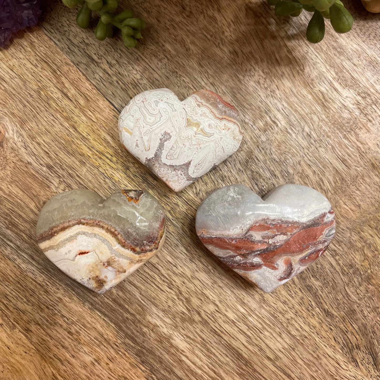 Mexican Agate Heart Carving