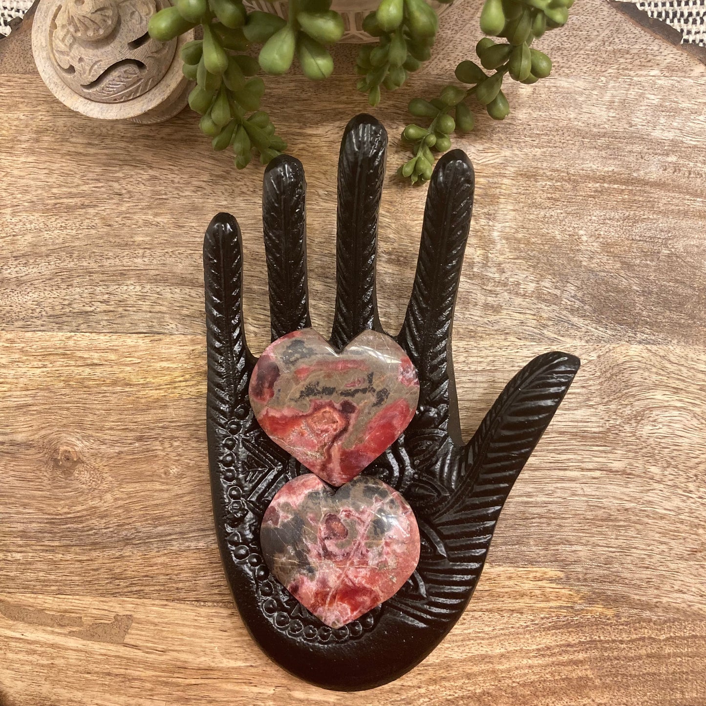 Rhodonite Heart Carving