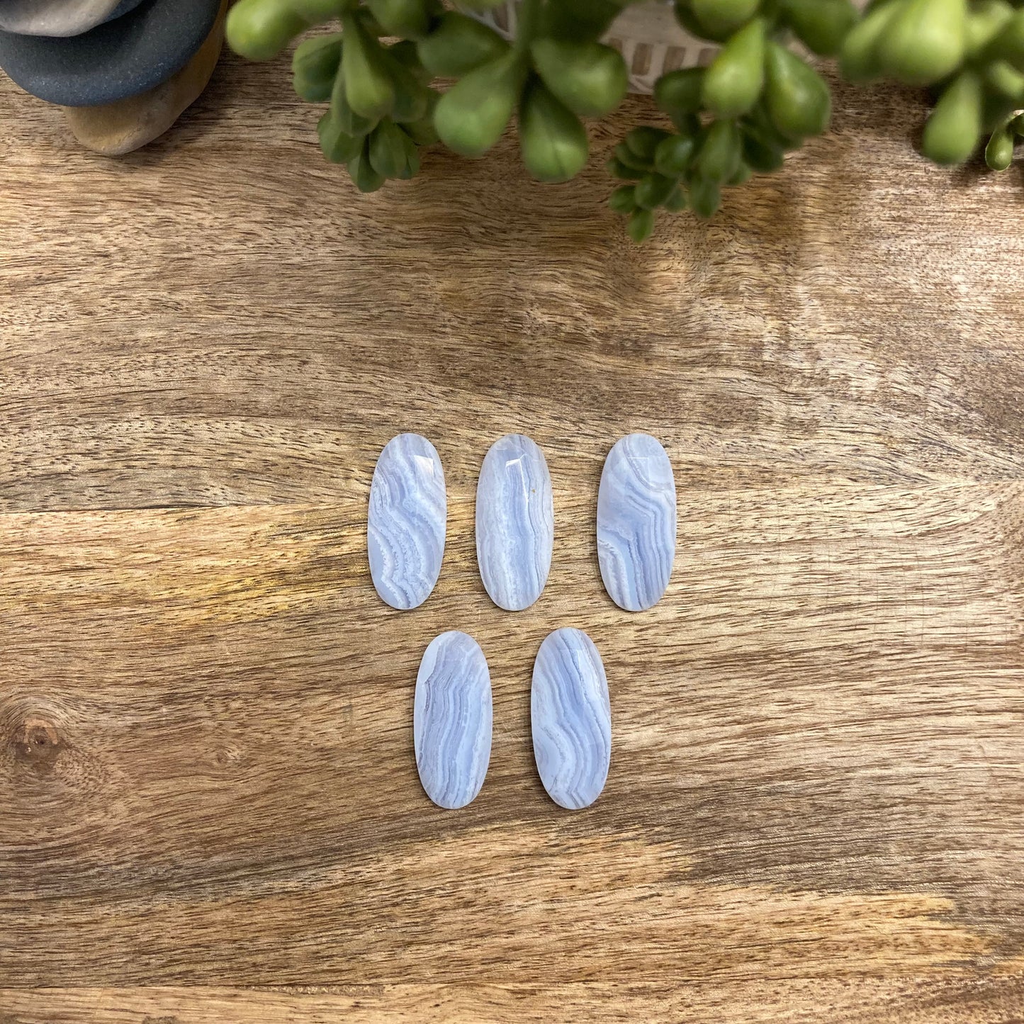 Blue Lace Agate Oval Carving