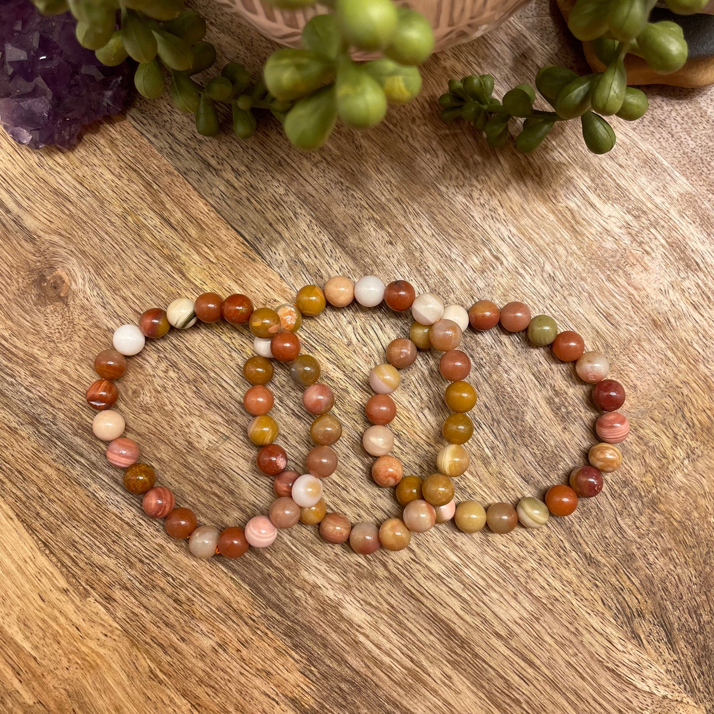 Red Petrified Wood Bracelet