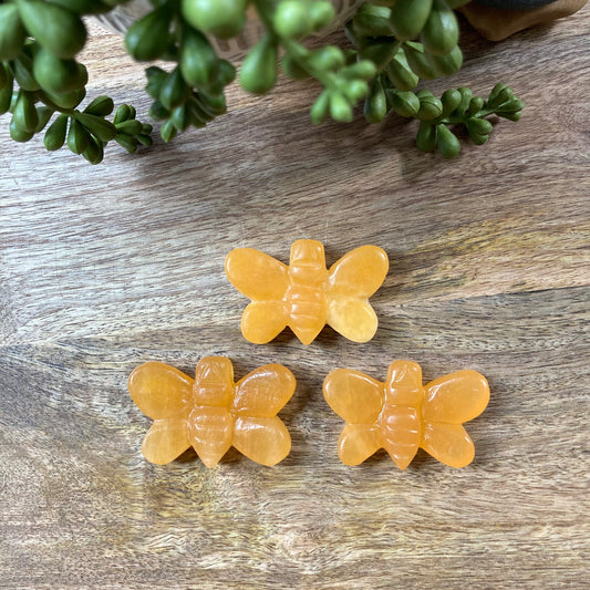 Honey Calcite Bumble Bee Carving