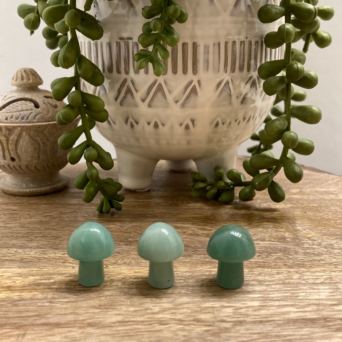 Green Aventurine Mini Mushroom Carving