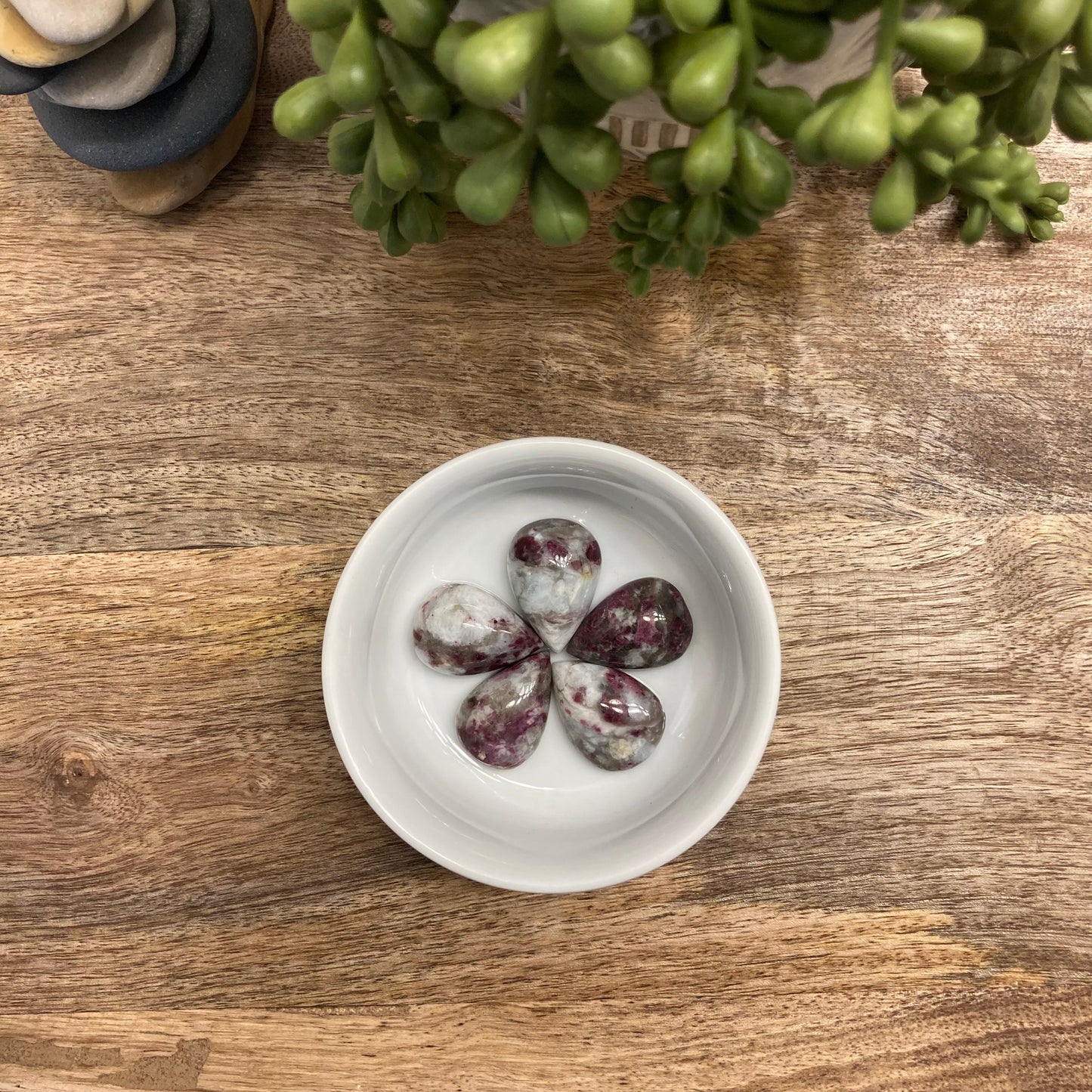 Pink Tourmaline Tear Drop Carving