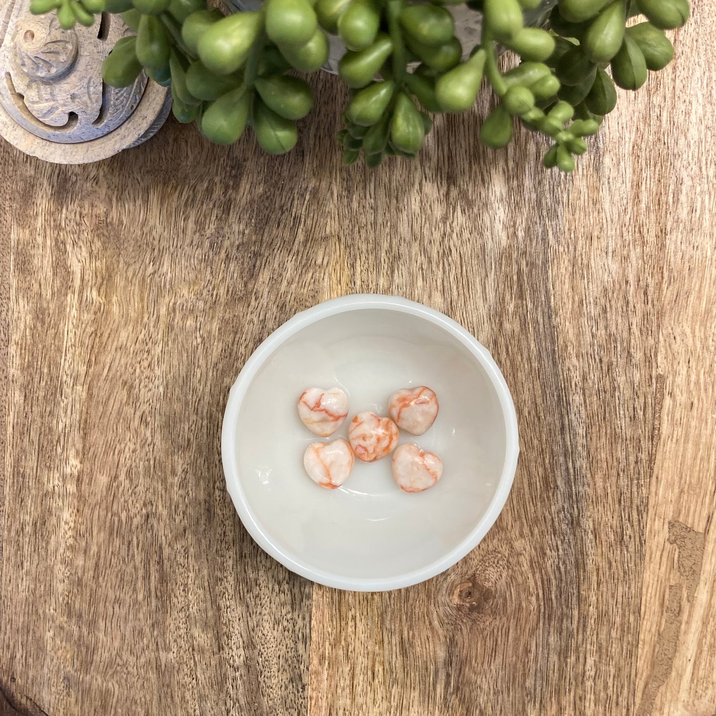 Red Vein Jasper Mini Heart Carving