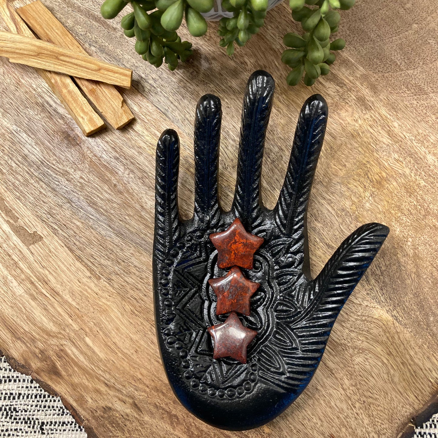 Chicken Bloodstone Mini Star Carving