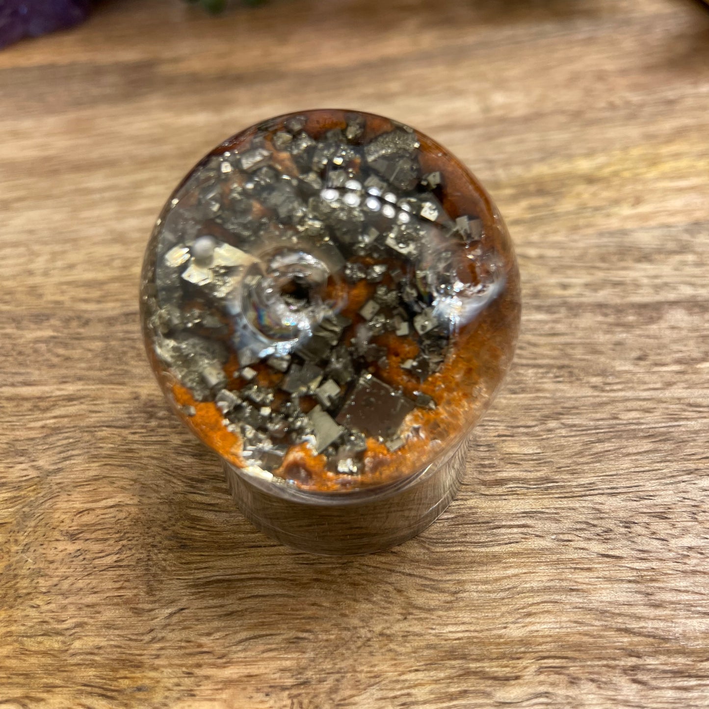 Garden Quartz w/Pyrite Sphere