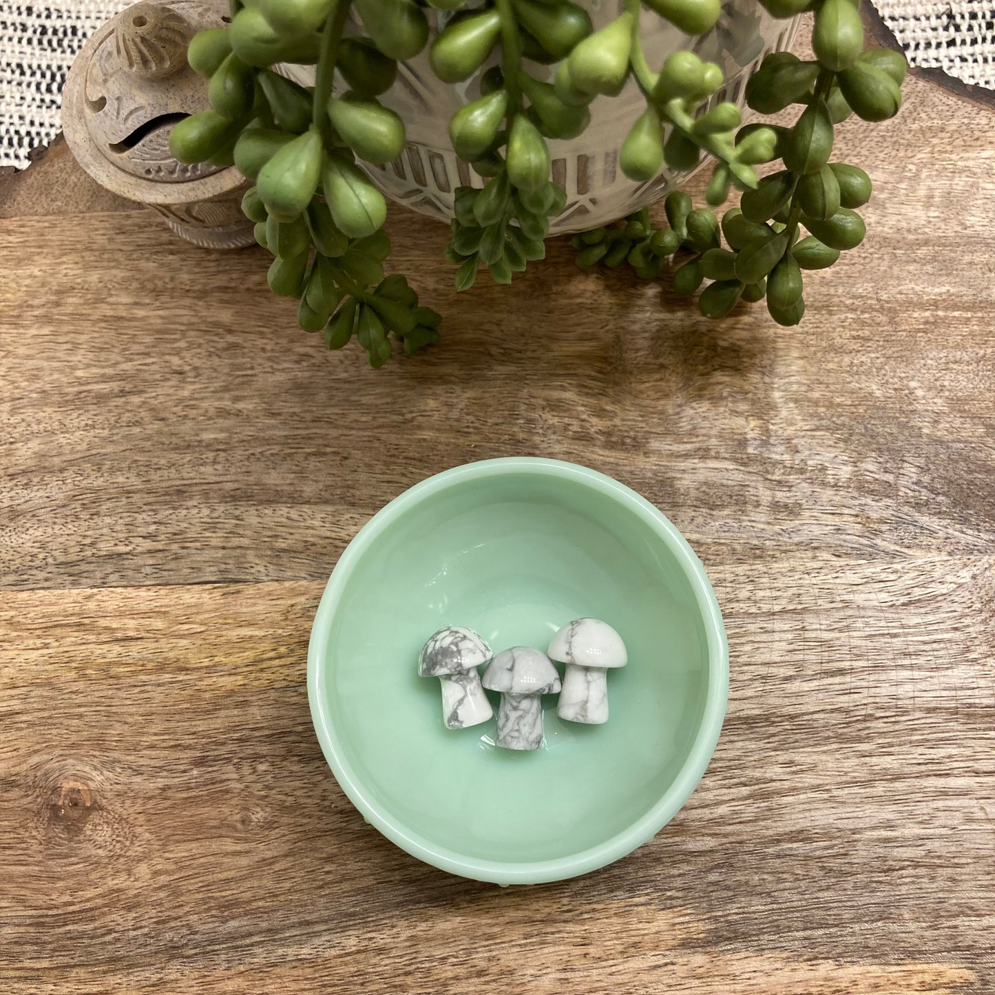 Howlite Mini Mushroom Carving