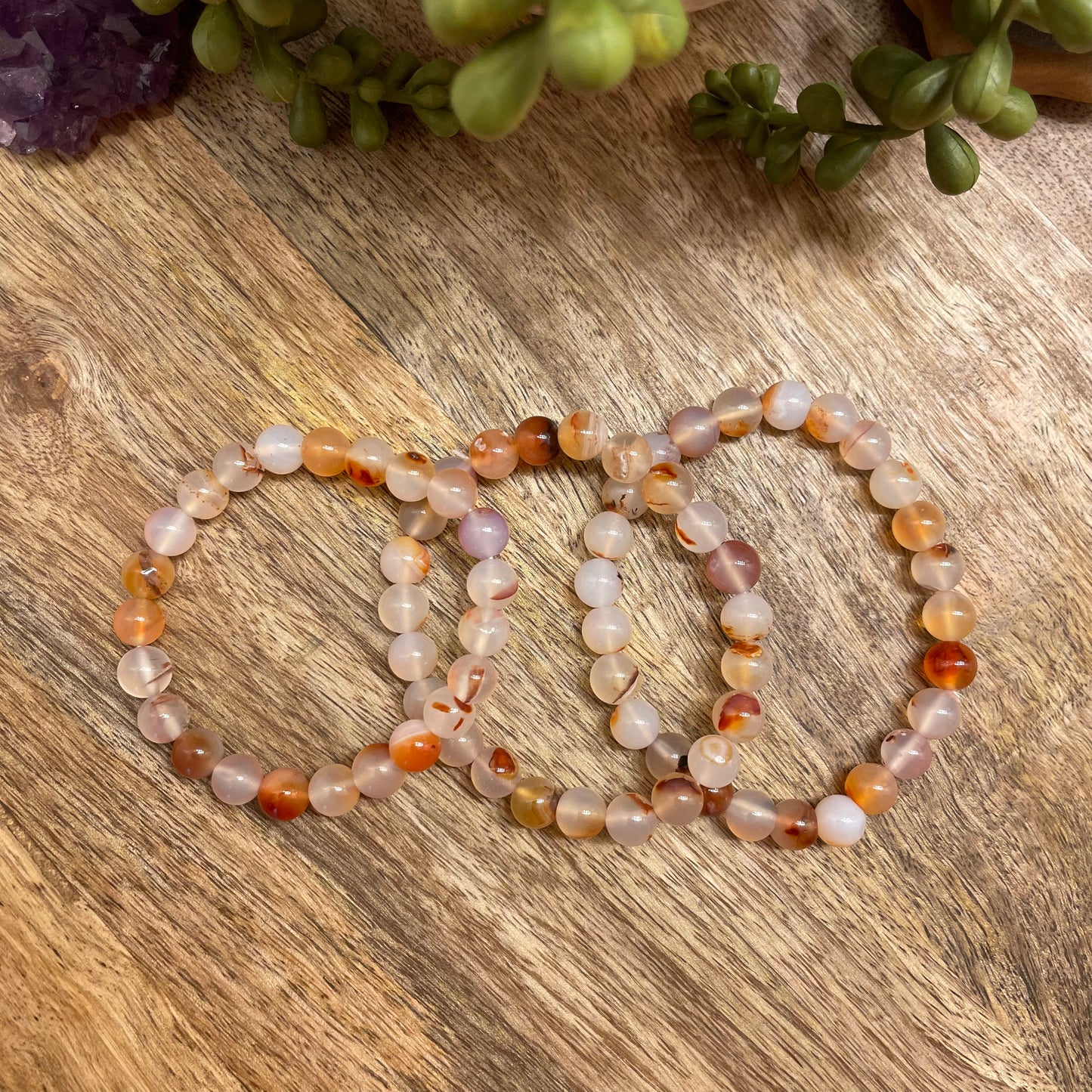 Red Dendritic Agate Bracelet