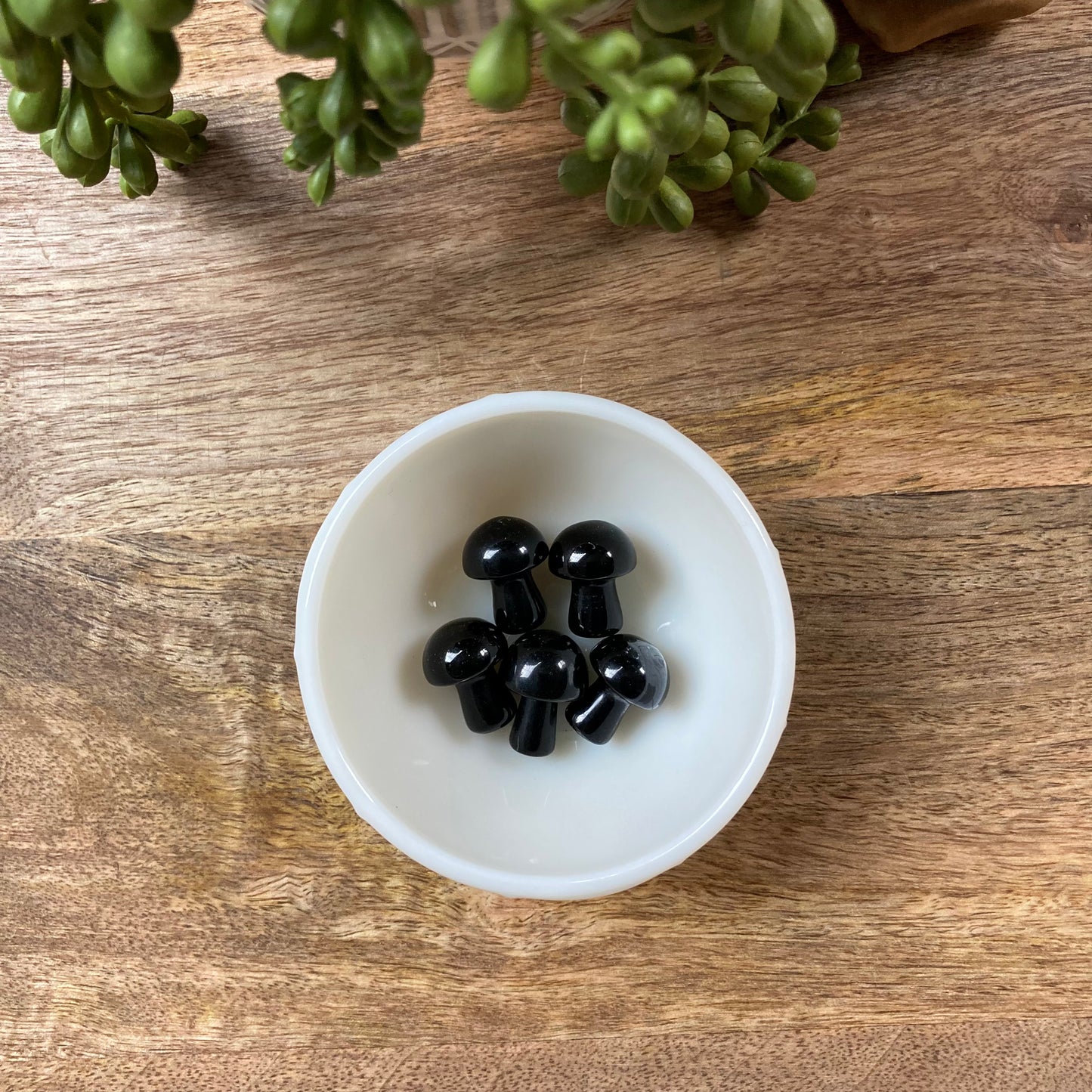 Black Obsidian Mini Mushroom Carving