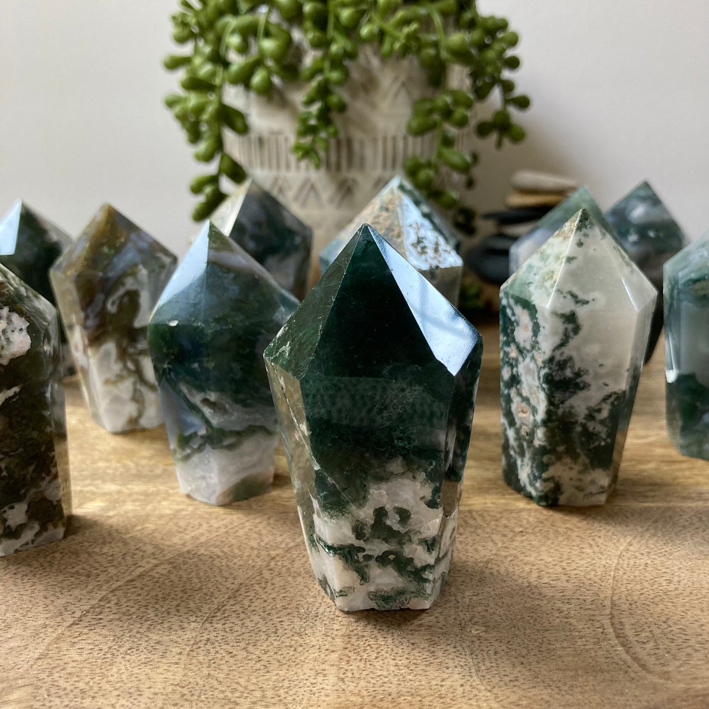 Moss Agate Cupcake Tower