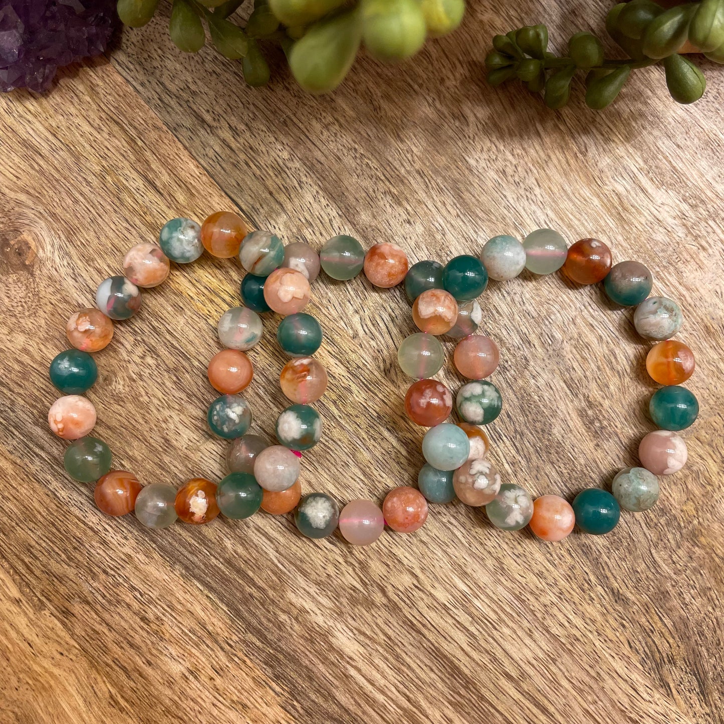 Rainbow Flower Agate Bracelet