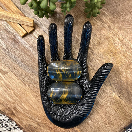 Blue Tiger Eye Palm Stone
