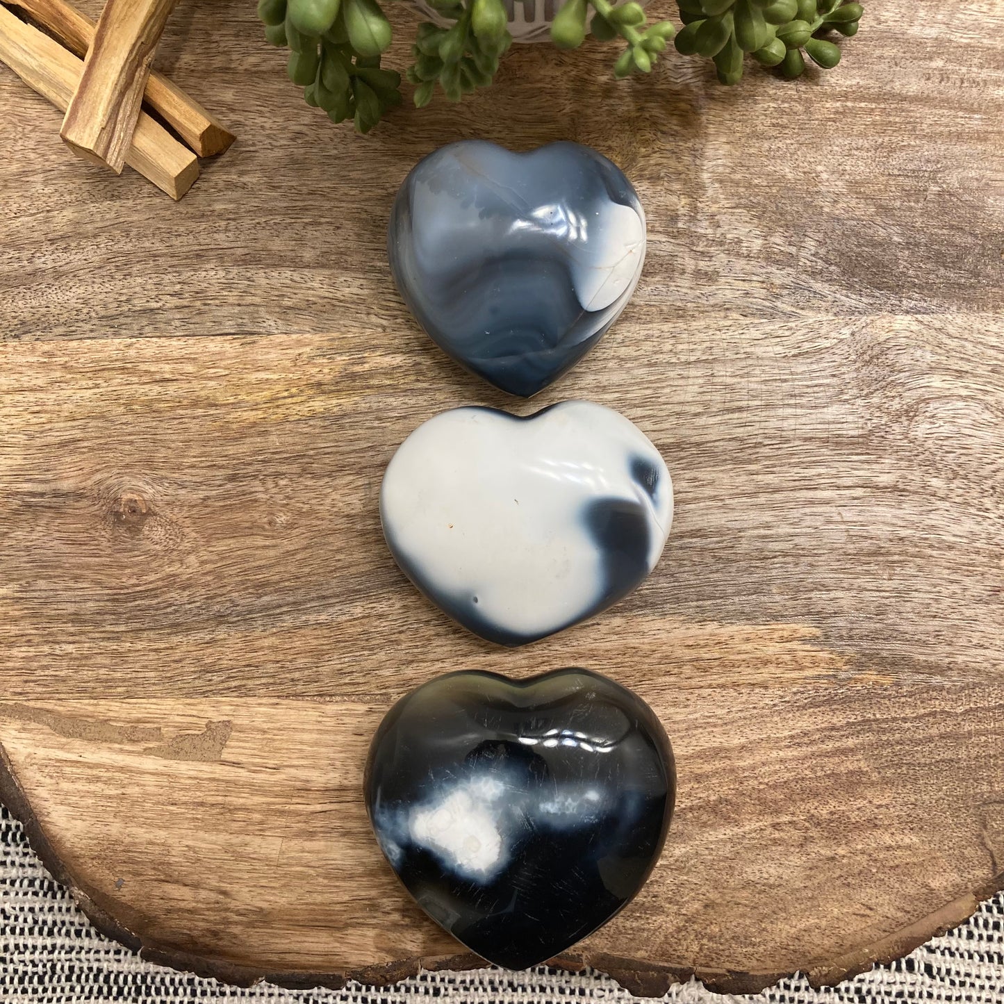 Orca Agate Heart Carving
