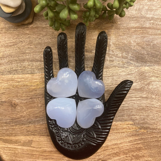 Blue Chalcedony Heart Carving