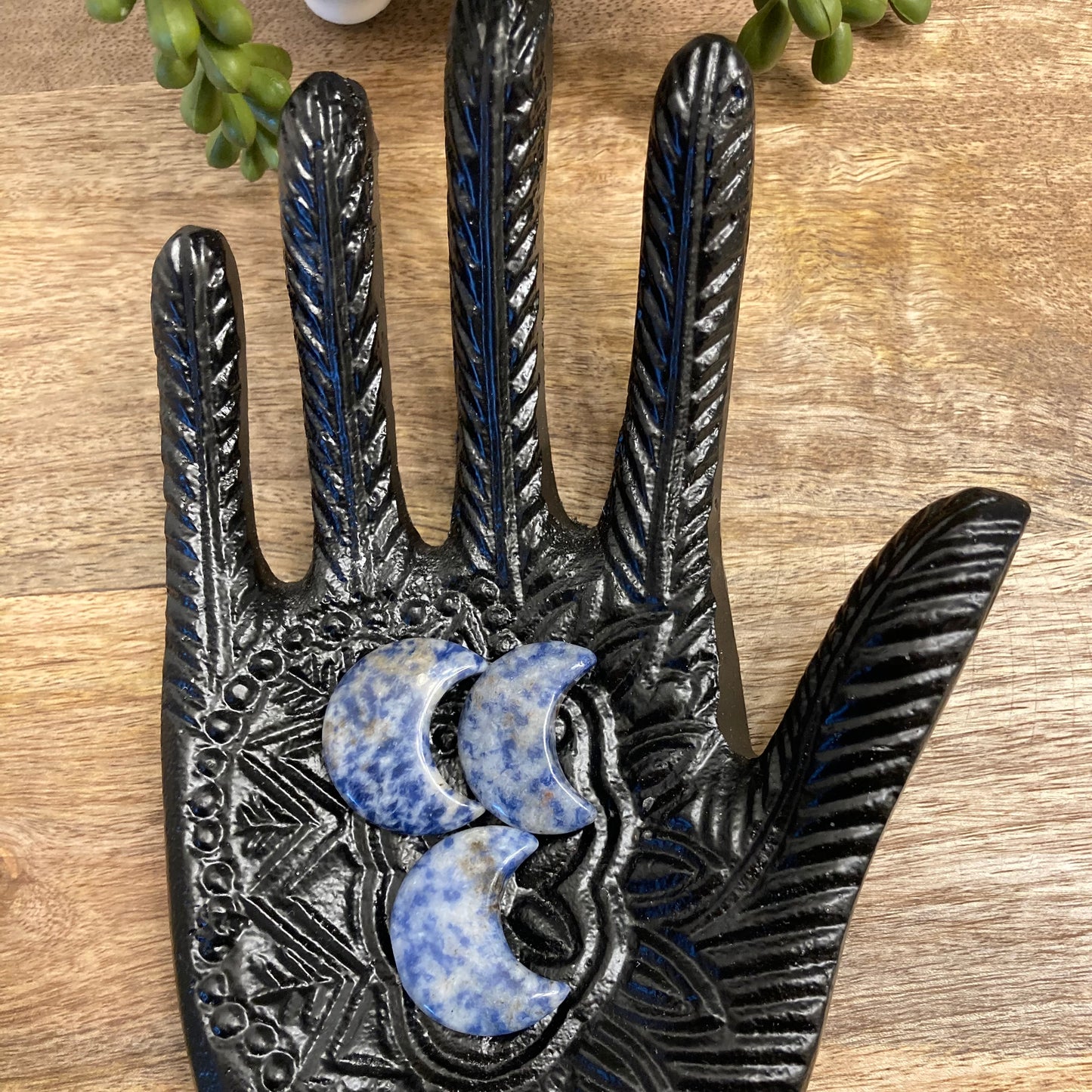 Sodalite Moon Carving