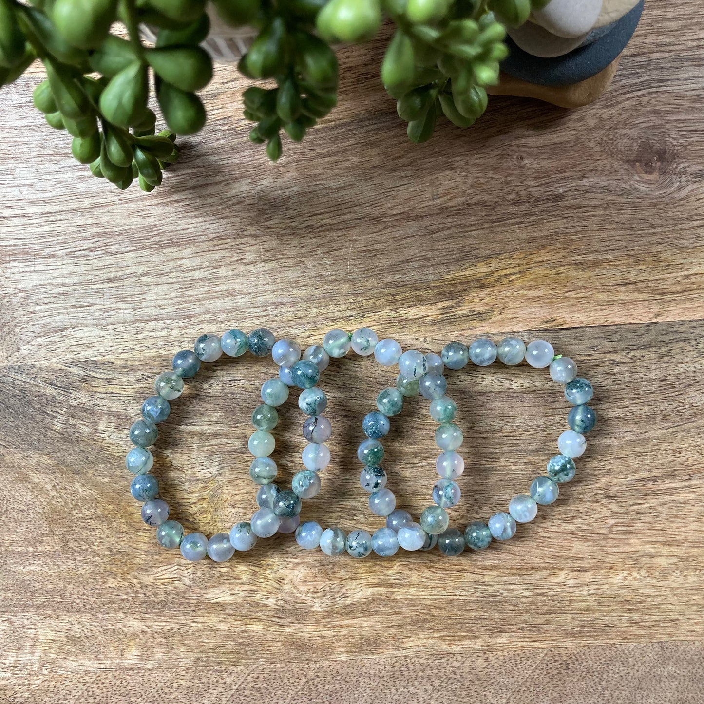 Clear Moss Agate Bracelet