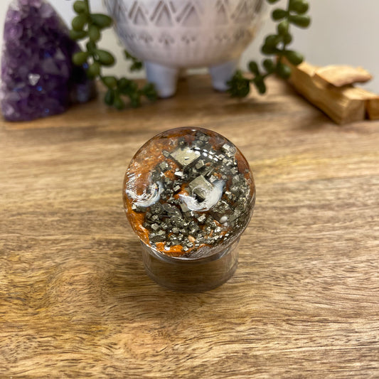 Garden Quartz w/Pyrite Sphere