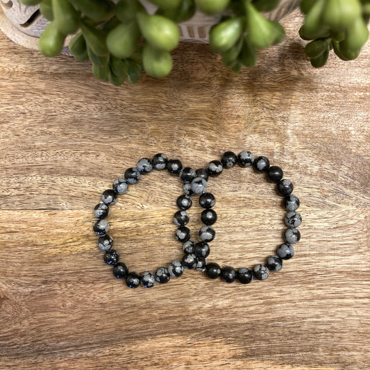 Snowflake Obsidian Bracelet