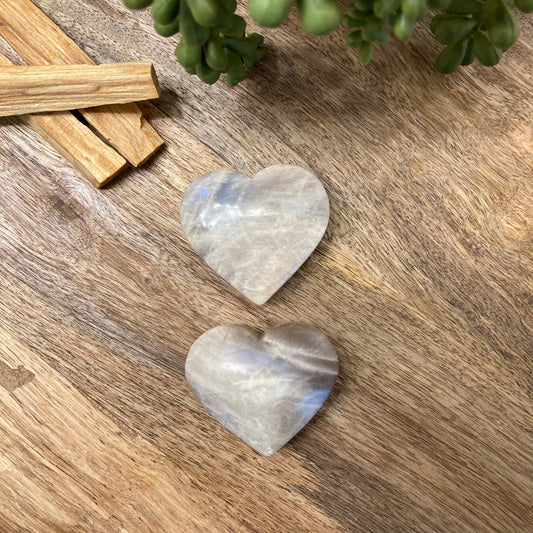 Moonstone Heart Carving