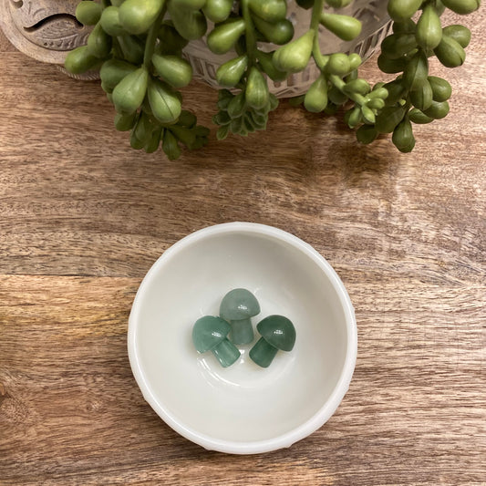 Green Aventurine Mini Mushroom Carving