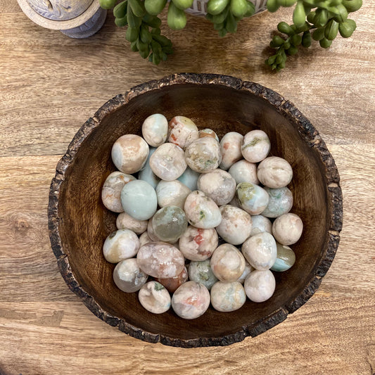 Green Flower Agate Tumble