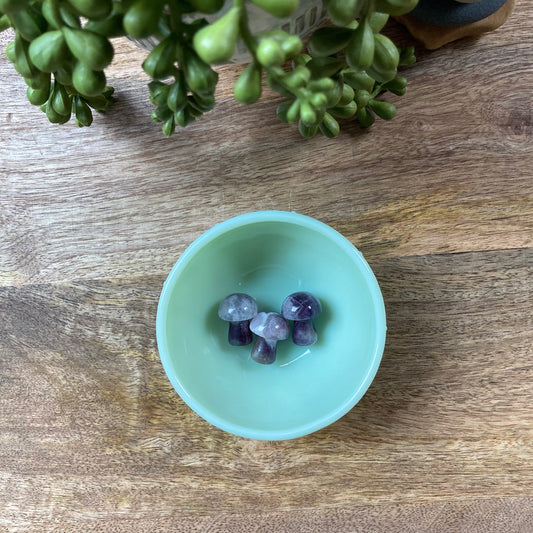 Dream (Chevron) Amethyst Mini Mushroom Carving