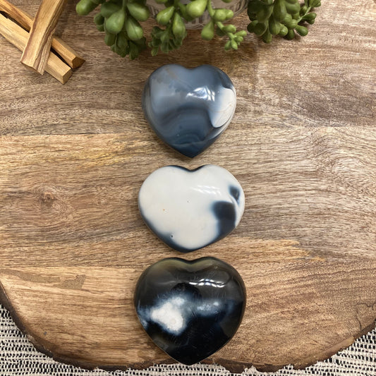 Orca Agate Heart Carving
