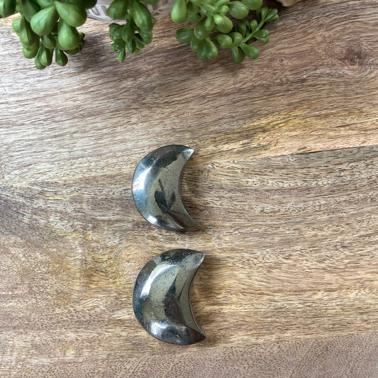 Pyrite Moon Carving