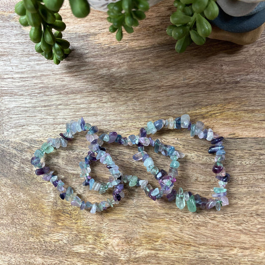 Rainbow Fluorite Chip Bracelet