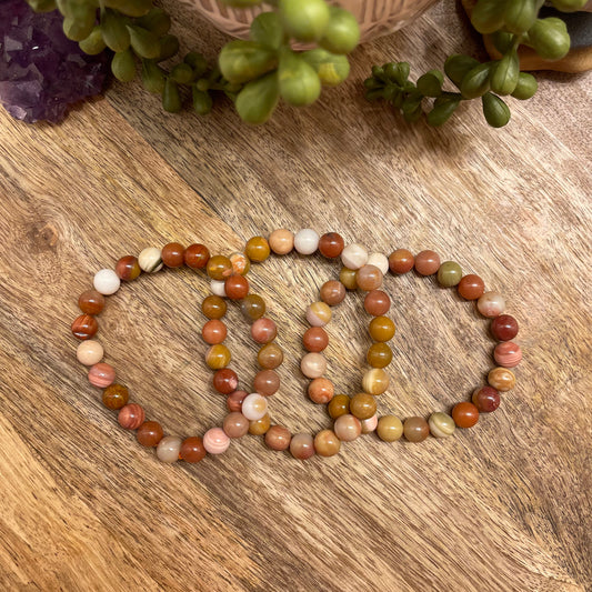 Red Petrified Wood Bracelet