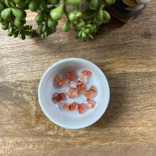 Fire Quartz Star and Moon Carving
