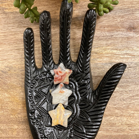 Crazy Lace Agate Star Carving (Sm)