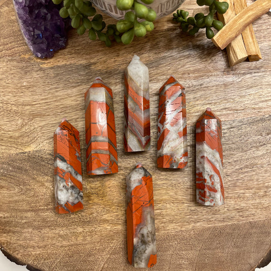 Red Jasper Tower w/Quartz