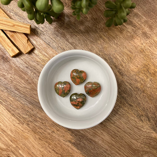 Unakite Mini Heart Carving