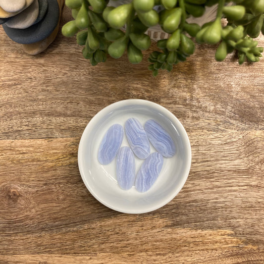 Blue Lace Agate Oval Carving