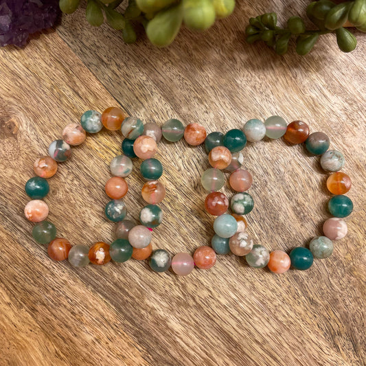 Rainbow Flower Agate Bracelet