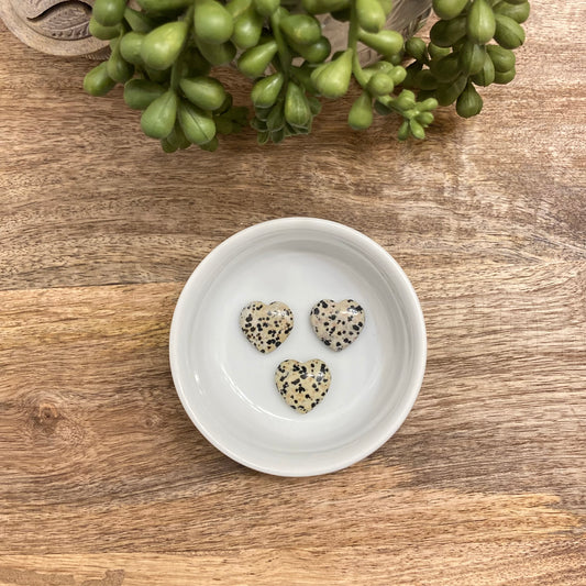 Dalmatian Jasper Mini Heart Carving